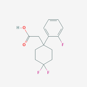 molecular formula C14H15F3O2 B2886124 2-[4,4-二氟-1-(2-氟苯基)环己基]乙酸 CAS No. 2251054-15-4