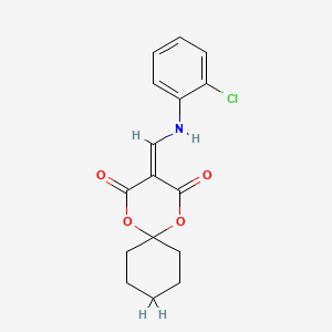 molecular formula C16H16ClNO4 B2886125 3-(((2-Chlorophenyl)amino)methylene)-1,5-dioxaspiro[5.5]undecane-2,4-dione CAS No. 135734-81-5