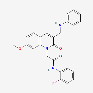 2-[3-(anilinomethyl)-7-methoxy-2-oxoquinolin-1(2H)-yl]-N-(2-fluorophenyl)acetamide