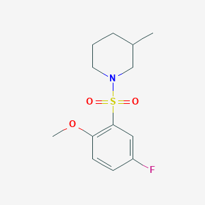 molecular formula C13H18FNO3S B288614 1-[(5-Fluoro-2-methoxyphenyl)sulfonyl]-3-methylpiperidine 