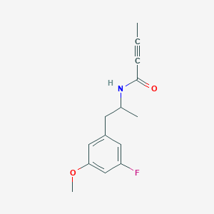 molecular formula C14H16FNO2 B2886156 N-[1-(3-Fluoro-5-methoxyphenyl)propan-2-yl]but-2-ynamide CAS No. 2411241-19-3