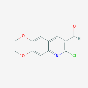 molecular formula C12H8ClNO3 B2886158 7-Chloro-2,3-dihydro-[1,4]dioxino[2,3-g]quinoline-8-carbaldehyde CAS No. 186668-55-3
