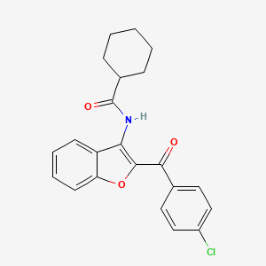 molecular formula C22H20ClNO3 B2886159 N-[2-(4-chlorobenzoyl)-1-benzofuran-3-yl]cyclohexanecarboxamide CAS No. 929429-22-1