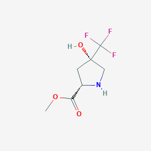 molecular formula C7H10F3NO3 B2886163 Methyl (2S,4S)-4-hydroxy-4-(trifluoromethyl)pyrrolidine-2-carboxylate CAS No. 1932344-40-5