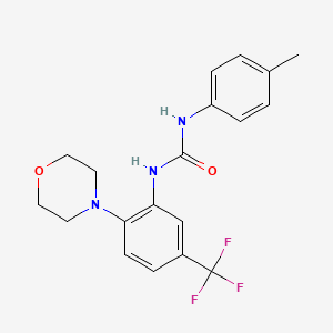 molecular formula C19H20F3N3O2 B2886167 1-(4-甲基苯基)-3-(2-吗啉-4-基-5-(三氟甲基)苯基)脲 CAS No. 496012-22-7