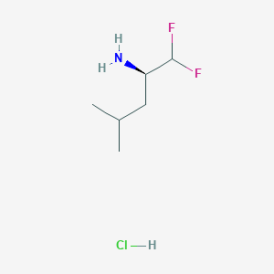 molecular formula C6H14ClF2N B2886174 (2R)-1,1-Difluoro-4-methylpentan-2-amine;hydrochloride CAS No. 2470278-95-4