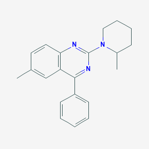 molecular formula C21H23N3 B2886183 6-甲基-2-(2-甲基哌啶-1-基)-4-苯基喹唑啉 CAS No. 877818-50-3
