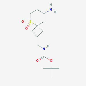 molecular formula C14H26N2O4S B2886188 Tert-butyl N-[(8-amino-5,5-dioxo-5lambda6-thiaspiro[3.5]nonan-2-yl)methyl]carbamate CAS No. 2287330-99-6