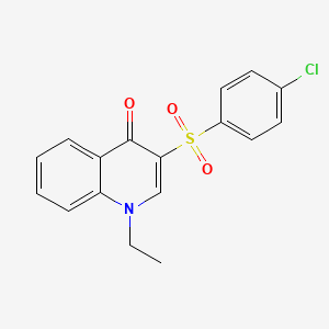 molecular formula C17H14ClNO3S B2886212 3-((4-氯苯基)磺酰基)-1-乙基喹啉-4(1H)-酮 CAS No. 899212-99-8