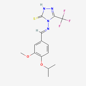 4-[(E)-(3-methoxy-4-propan-2-yloxyphenyl)methylideneamino]-3-(trifluoromethyl)-1H-1,2,4-triazole-5-thione