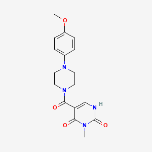 molecular formula C17H20N4O4 B2886220 5-(4-(4-methoxyphenyl)piperazine-1-carbonyl)-3-methylpyrimidine-2,4(1H,3H)-dione CAS No. 1351596-93-4