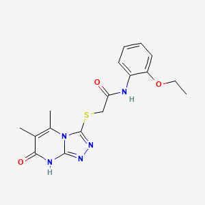 2-((5,6-dimethyl-7-oxo-7,8-dihydro-[1,2,4]triazolo[4,3-a]pyrimidin-3-yl)thio)-N-(2-ethoxyphenyl)acetamide