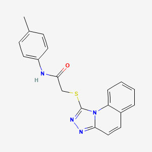 molecular formula C19H16N4OS B2886232 2-([1,2,4]triazolo[4,3-a]quinolin-1-ylthio)-N-(p-tolyl)acetamide CAS No. 671199-12-5