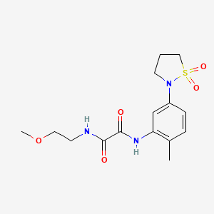molecular formula C15H21N3O5S B2886234 N1-(5-(1,1-dioxidoisothiazolidin-2-yl)-2-methylphenyl)-N2-(2-methoxyethyl)oxalamide CAS No. 1105215-16-4
