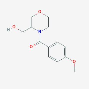 molecular formula C13H17NO4 B2886238 (3-(羟甲基)吗啉olino)(4-甲氧基苯基)甲苯酮 CAS No. 1421489-70-4