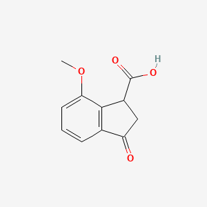 molecular formula C11H10O4 B2886239 7-methoxy-3-oxo-2,3-dihydro-1H-indene-1-carboxylic acid CAS No. 946614-58-0