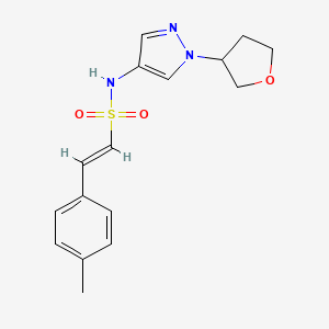 molecular formula C16H19N3O3S B2886243 (E)-N-(1-(tetrahydrofuran-3-yl)-1H-pyrazol-4-yl)-2-(p-tolyl)ethenesulfonamide CAS No. 1798411-99-0