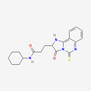 N-cyclohexyl-3-{3-oxo-5-sulfanylidene-2H,3H,5H,6H-imidazo[1,2-c]quinazolin-2-yl}propanamide