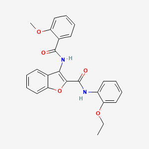 molecular formula C25H22N2O5 B2886254 N-(2-乙氧基苯基)-3-(2-甲氧基苯甲酰胺)苯并呋喃-2-甲酰胺 CAS No. 888445-14-5