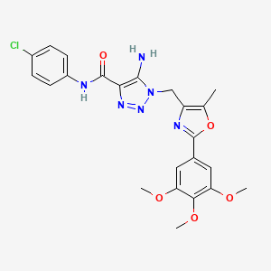 5-amino-N-(4-chlorophenyl)-1-{[5-methyl-2-(3,4,5-trimethoxyphenyl)-1,3-oxazol-4-yl]methyl}-1H-1,2,3-triazole-4-carboxamide