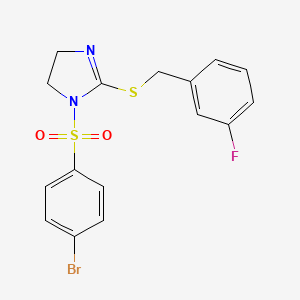 1-(4-Bromophenyl)sulfonyl-2-[(3-fluorophenyl)methylsulfanyl]-4,5-dihydroimidazole