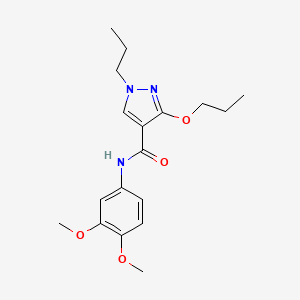 molecular formula C18H25N3O4 B2886267 N-(3,4-dimethoxyphenyl)-3-propoxy-1-propyl-1H-pyrazole-4-carboxamide CAS No. 1013768-90-5