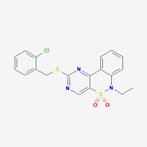 2-[(2-chlorobenzyl)sulfanyl]-6-ethyl-6H-pyrimido[5,4-c][2,1]benzothiazine 5,5-dioxide