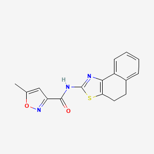 molecular formula C16H13N3O2S B2886292 N-(4,5-dihydronaphtho[1,2-d]thiazol-2-yl)-5-methylisoxazole-3-carboxamide CAS No. 300664-40-8
