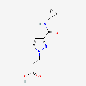 molecular formula C10H13N3O3 B2886299 3-[3-(cyclopropylcarbamoyl)-1H-pyrazol-1-yl]propanoic acid CAS No. 1006435-17-1