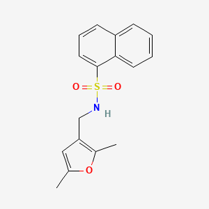 molecular formula C17H17NO3S B2886302 N-((2,5-dimethylfuran-3-yl)methyl)naphthalene-1-sulfonamide CAS No. 1351608-62-2