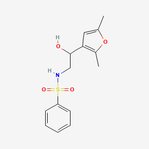molecular formula C14H17NO4S B2886303 N-(2-(2,5-dimethylfuran-3-yl)-2-hydroxyethyl)benzenesulfonamide CAS No. 2309774-44-3