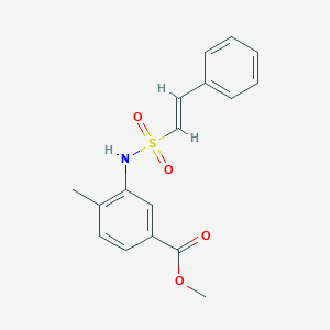 molecular formula C17H17NO4S B2886313 methyl 4-methyl-3-[[(E)-2-phenylethenyl]sulfonylamino]benzoate CAS No. 924716-60-9