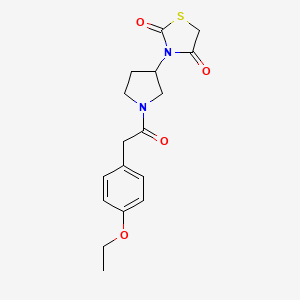 molecular formula C17H20N2O4S B2886314 3-(1-(2-(4-Ethoxyphenyl)acetyl)pyrrolidin-3-yl)thiazolidine-2,4-dione CAS No. 1795448-92-8