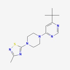 molecular formula C15H22N6S B2886320 5-[4-(6-Tert-butylpyrimidin-4-yl)piperazin-1-yl]-3-methyl-1,2,4-thiadiazole CAS No. 2380167-77-9