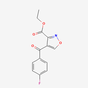 molecular formula C13H10FNO4 B2886323 4-(4-氟苯甲酰)-3-异恶唑甲酸乙酯 CAS No. 338420-60-3