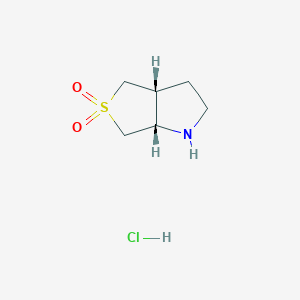 molecular formula C6H12ClNO2S B2886335 Rel-(3aR,6aS)-hexahydro-1H-thieno[3,4-b]pyrrole 5,5-dioxide hydrochloride CAS No. 2219419-10-8