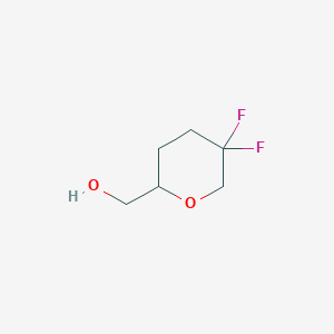 molecular formula C6H10F2O2 B2886337 (5,5-Difluorooxan-2-yl)methanol CAS No. 1823910-57-1