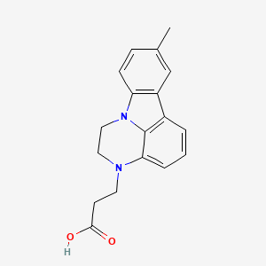 molecular formula C18H18N2O2 B2886342 3-(8-methyl-1,2-dihydro-3H-pyrazino[3,2,1-jk]carbazol-3-yl)propanoic acid CAS No. 352548-44-8