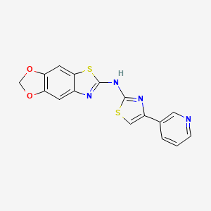 molecular formula C16H10N4O2S2 B2886346 N-(4-pyridin-3-yl-1,3-thiazol-2-yl)-[1,3]dioxolo[4,5-f][1,3]benzothiazol-6-amine CAS No. 862976-66-7
