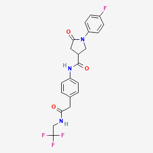 1-(4-fluorophenyl)-5-oxo-N-(4-(2-oxo-2-((2,2,2-trifluoroethyl)amino)ethyl)phenyl)pyrrolidine-3-carboxamide