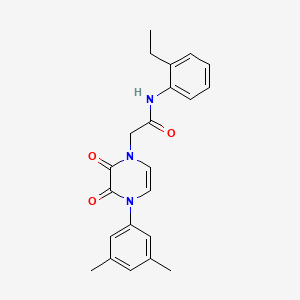 2-(4-(3,5-dimethylphenyl)-2,3-dioxo-3,4-dihydropyrazin-1(2H)-yl)-N-(2-ethylphenyl)acetamide