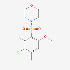 molecular formula C13H18ClNO4S B288636 4-(3-Chloro-6-methoxy-2,4-dimethylphenyl)sulfonylmorpholine 