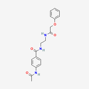 molecular formula C19H21N3O4 B2886360 4-乙酰氨基-N-(2-(2-苯氧基乙酰氨基)乙基)苯甲酰胺 CAS No. 1021107-86-7