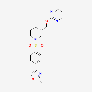 2-Methyl-4-[4-[3-(pyrimidin-2-yloxymethyl)piperidin-1-yl]sulfonylphenyl]-1,3-oxazole