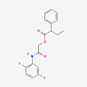 molecular formula C18H17F2NO3 B2886367 2-((2,5-Difluorophenyl)amino)-2-oxoethyl 2-phenylbutanoate CAS No. 1008282-56-1