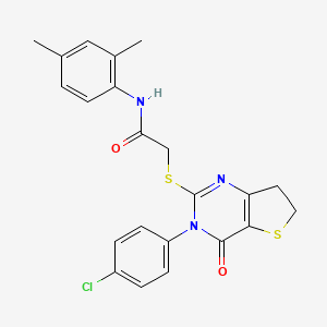 2-((3-(4-chlorophenyl)-4-oxo-3,4,6,7-tetrahydrothieno[3,2-d]pyrimidin-2-yl)thio)-N-(2,4-dimethylphenyl)acetamide