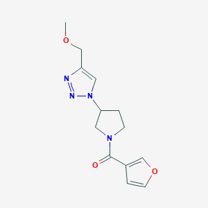 molecular formula C13H16N4O3 B2886372 1-[1-(furan-3-carbonyl)pyrrolidin-3-yl]-4-(methoxymethyl)-1H-1,2,3-triazole CAS No. 2096199-92-5