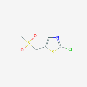 molecular formula C5H6ClNO2S2 B2886377 2-Chloro-5-(methylsulfonylmethyl)-1,3-thiazole CAS No. 866039-50-1