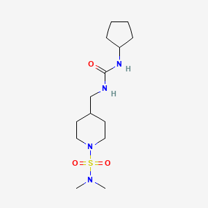 molecular formula C14H28N4O3S B2886382 4-((3-cyclopentylureido)methyl)-N,N-dimethylpiperidine-1-sulfonamide CAS No. 2034376-34-4