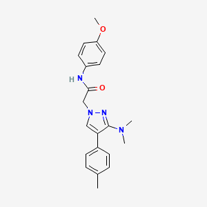 molecular formula C21H24N4O2 B2886387 2-(3-(二甲氨基)-4-(对甲苯基)-1H-吡唑-1-基)-N-(4-甲氧基苯基)乙酰胺 CAS No. 1286699-62-4
